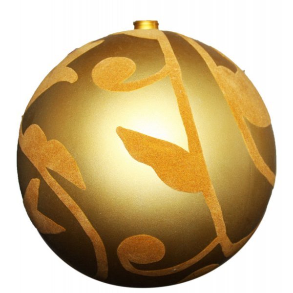 Χριστουγεννιάτικη Μπάλα Οροφής Χρυσή, με Βελούδινα Σχέδια (20cm)